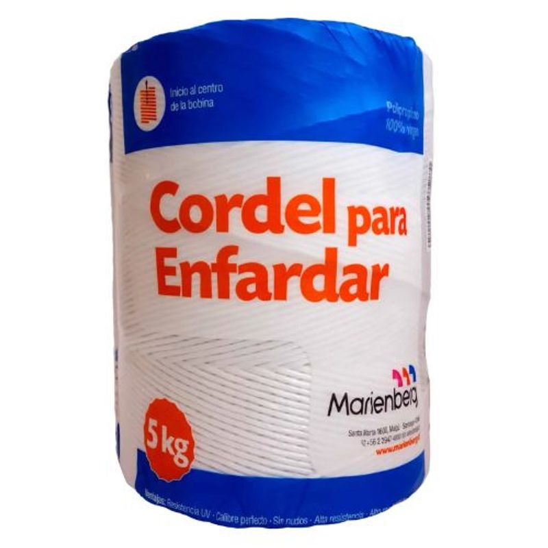 MARIENBERG - Cordel Pasto Bobina de 5kg aprox Natural 1 unidad