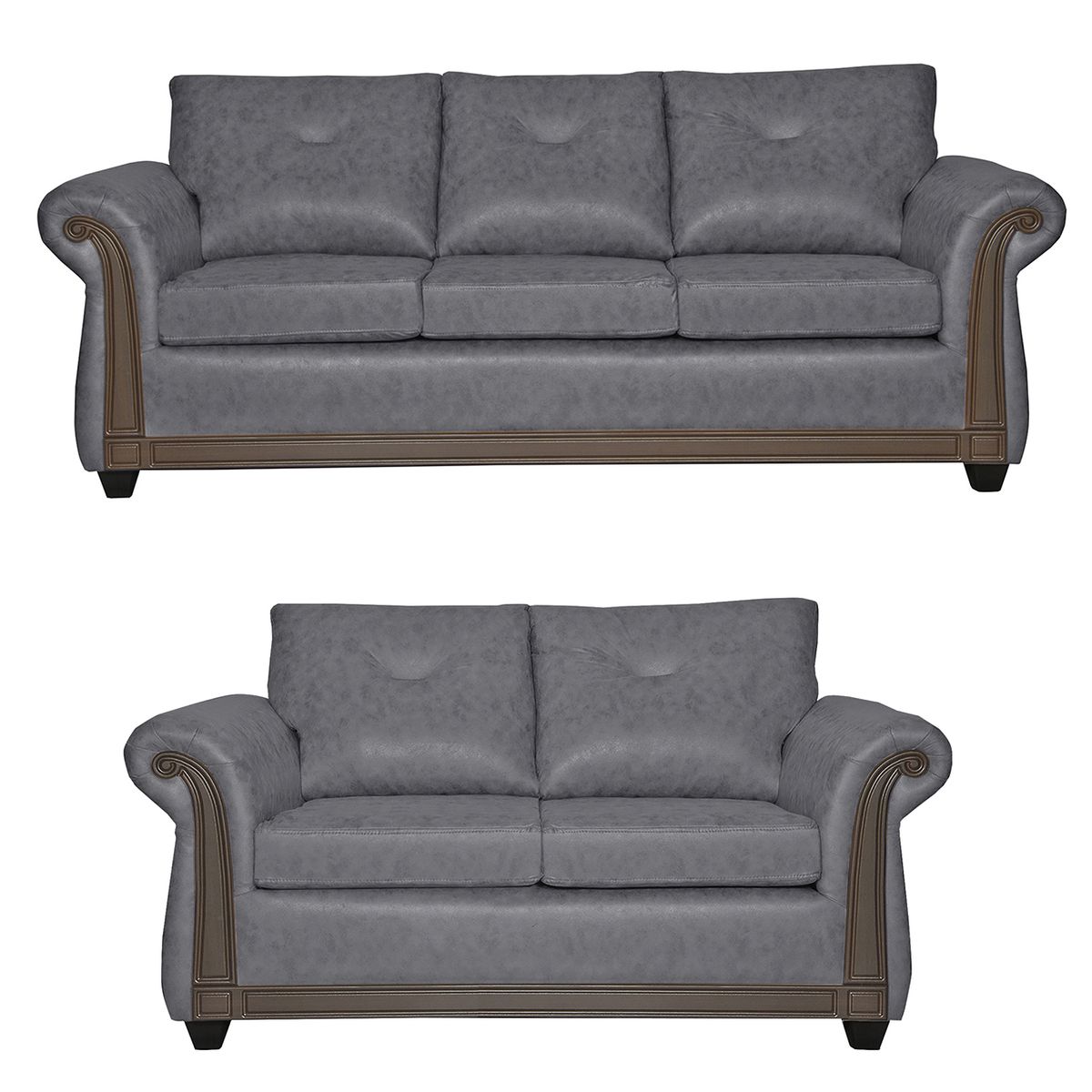 BLACK FACTORY - Juego de Living  3 2 Bristol Gris