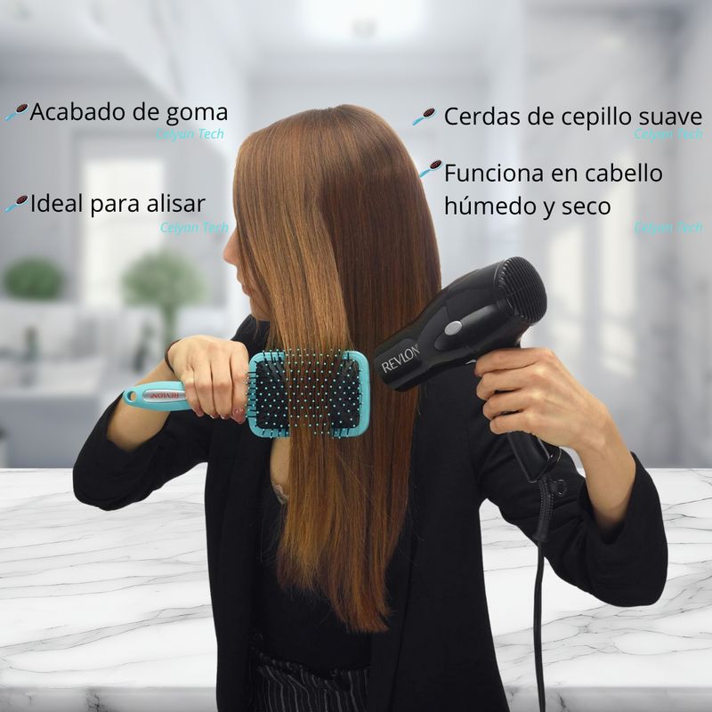 REVLON - Cepillo Paleta Revlon Para Cabello Largo Alisado Profesional