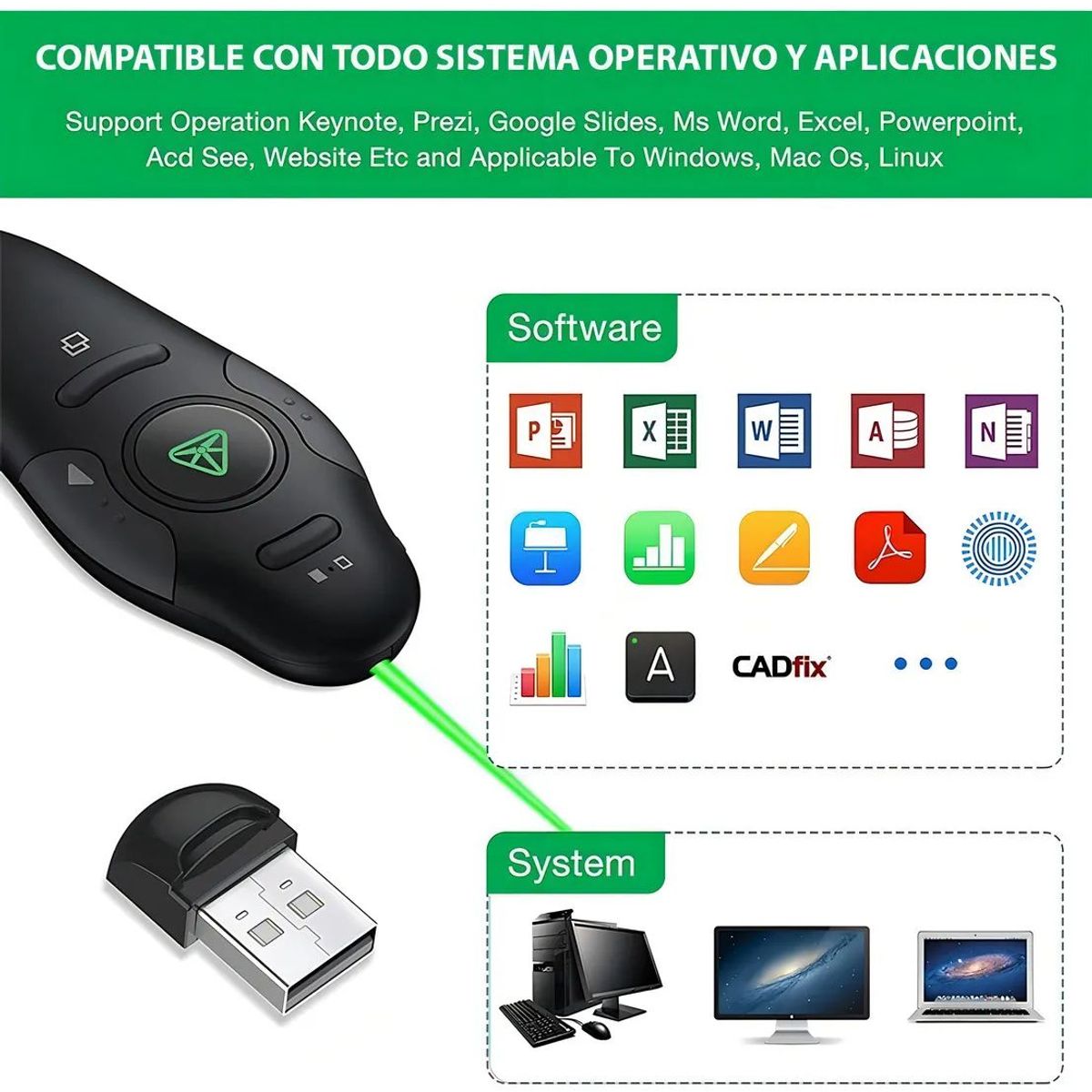 Presentador De Diapositivas Con Puntero Láser, marca SHOP EHOME BAG - Foto Principal