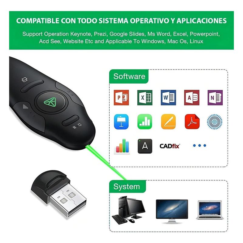 SHOP EHOME BAG - Presentador De Diapositivas Con Puntero Láser