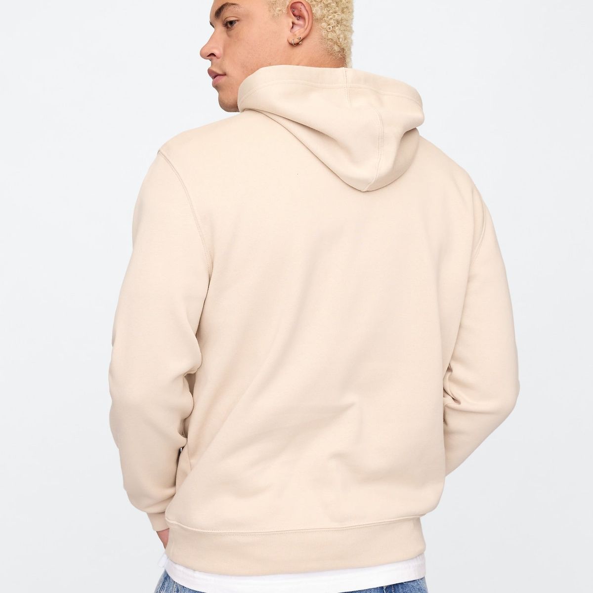 GAP - Polerón Hombre Logo Sin Cierre Beige Gap