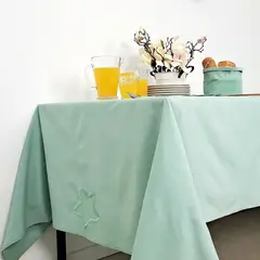 CHANTILLY - Mantel Estrella Deshilachada 160x350 Cm Celeste