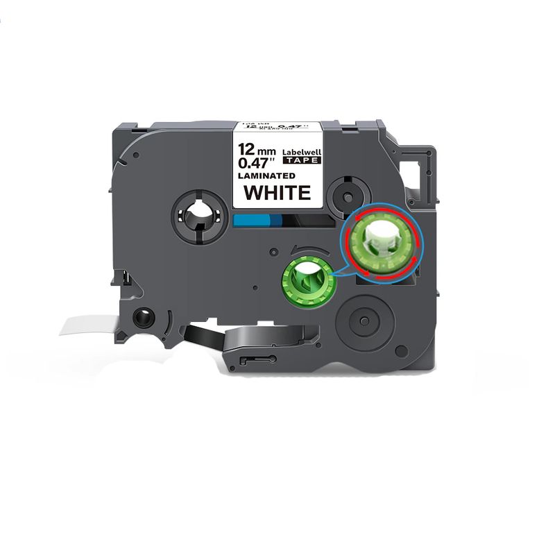 EON - Cinta Rotuladora Blanca Tze-221 Para Brother 12mmx8m