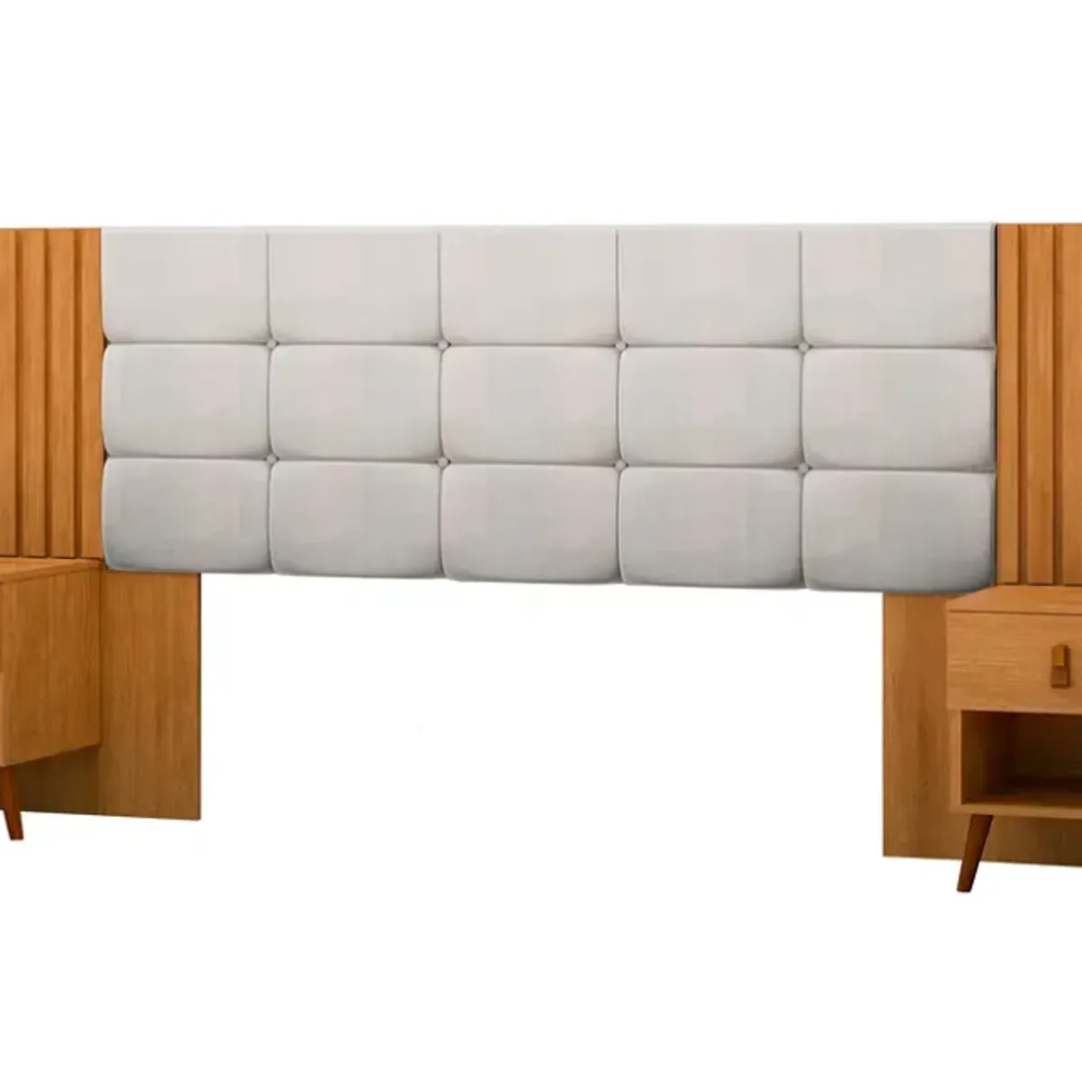 BE DESIGN - Respaldo Box Lady Capitone Blanco-Miel