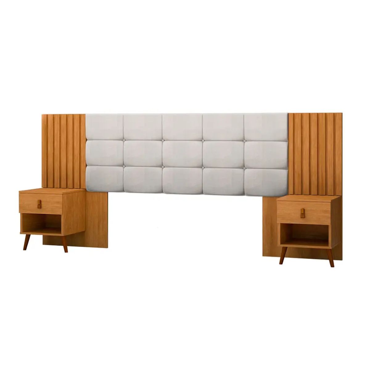 BE DESIGN - Respaldo Box Lady Capitone Blanco-Miel