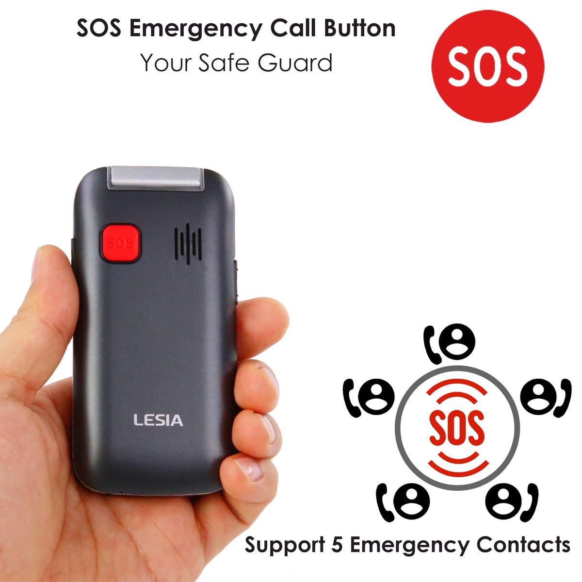 GENERICO - Teléfono Almeja Celular Adulto Mayor 4g Lesia Shell Senior SOS