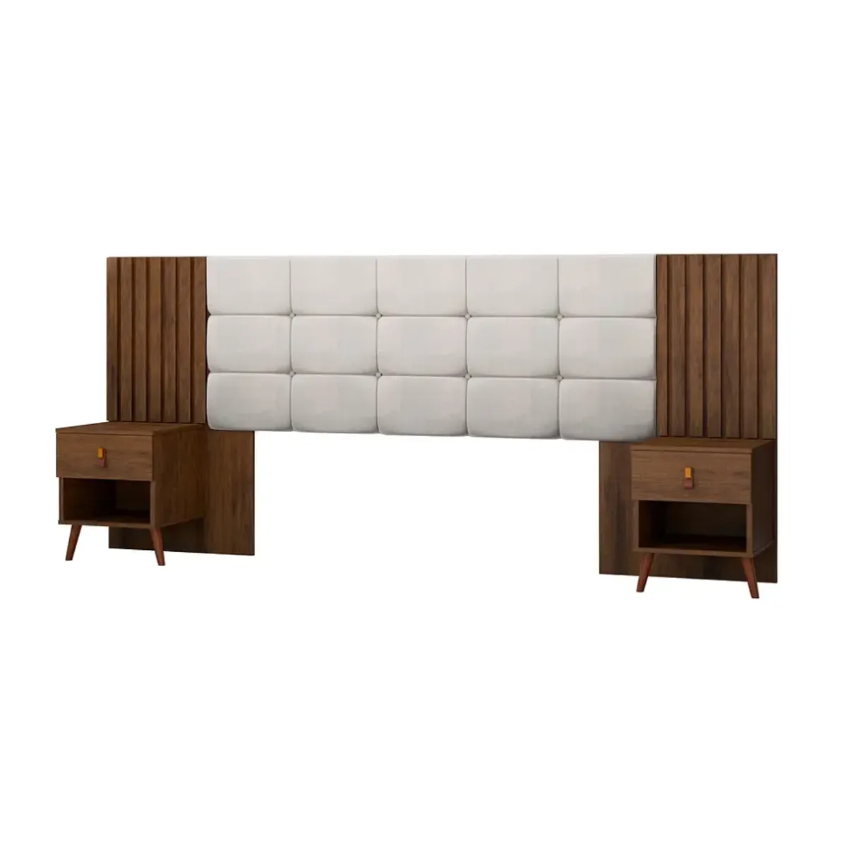 BE DESIGN - Respaldo Box Lady Capitone Blanco Caramelo