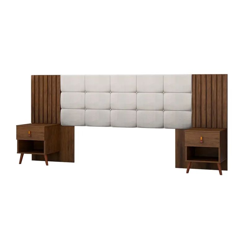BE DESIGN - RESPALDO BOX LADY CAPITONE BLANCO CARAMELO