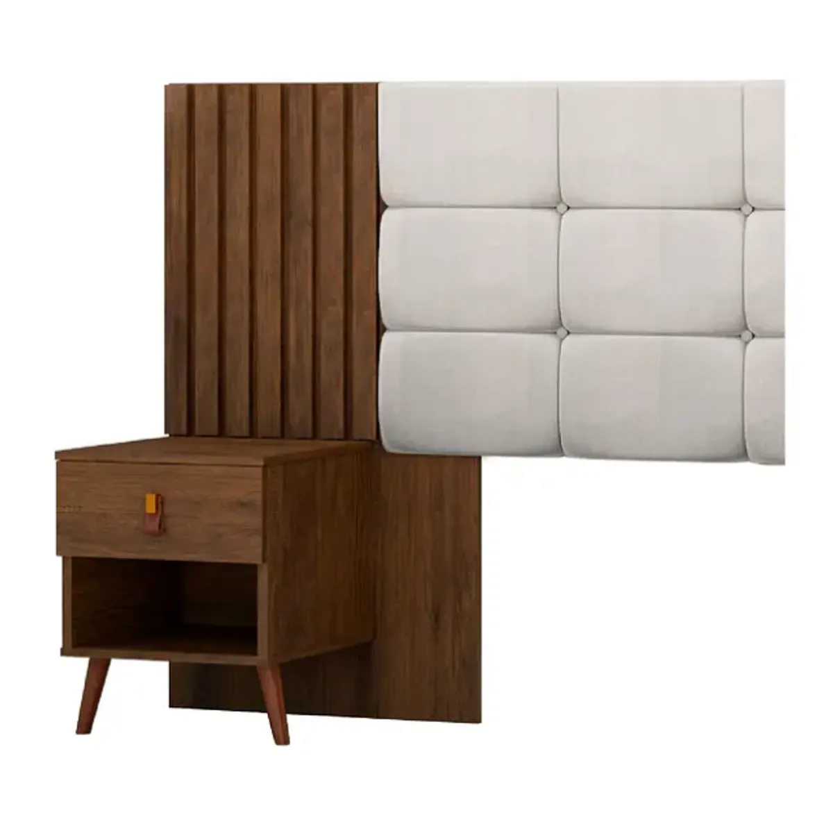 BE DESIGN - Respaldo Box Lady Capitone Blanco Caramelo