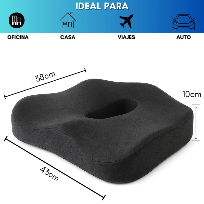 GENERICO - Cojín Ortopédico Ergonómico Alivio Dolor Coxis Lumbar