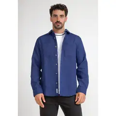 ORIGINAL PENGUIN - Camisa Hombre Manga Larga Azul