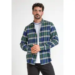 ORIGINAL PENGUIN - Camisa Hombre A Cuadros De Franela Azul