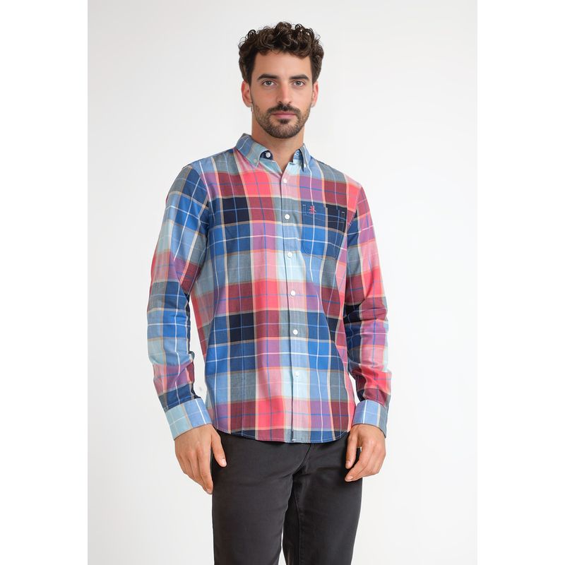 ORIGINAL PENGUIN - Camisa Hombre A Cuadros Azul