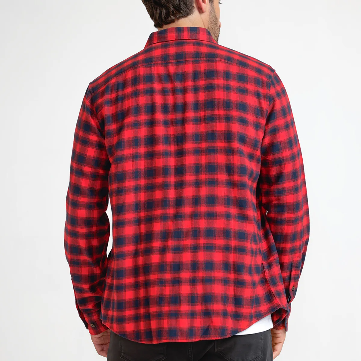 ORIGINAL PENGUIN - Camisa Hombre A Cuadros De Franela Rojo