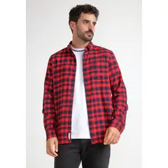 ORIGINAL PENGUIN - Camisa Hombre A Cuadros De Franela Rojo