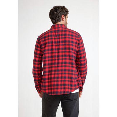Imagen 2 del producto Camisa Hombre A Cuadros De Franela Rojo
