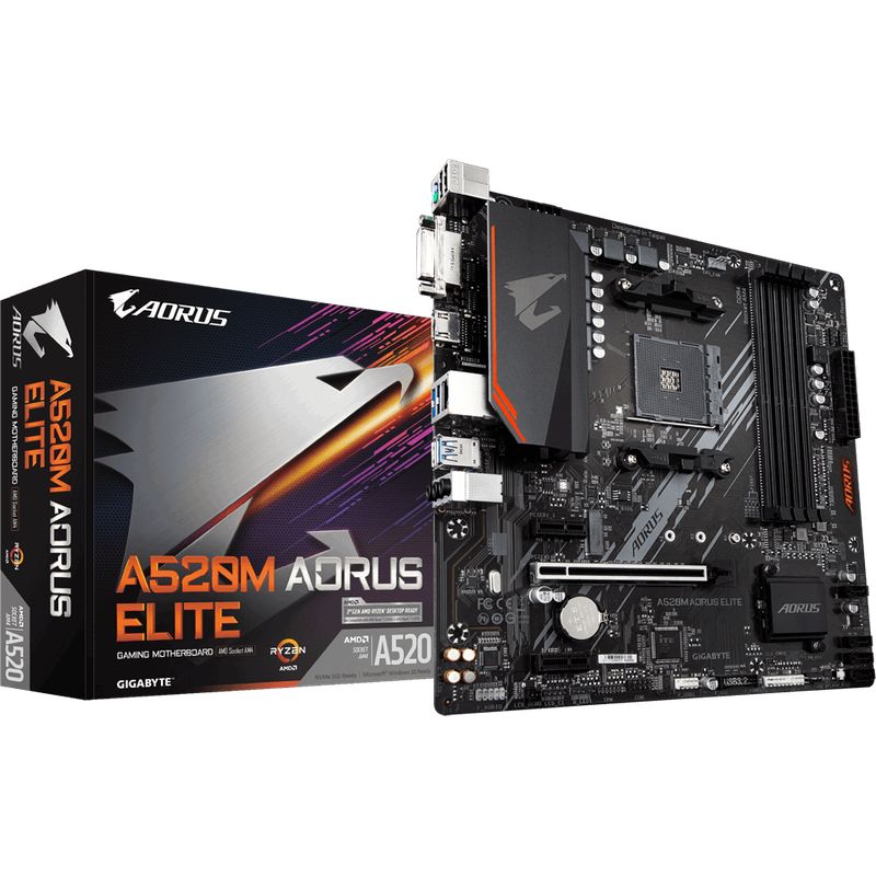 GIGABYTE - Placa Madre Gigabyte A520M Aorus Elite AMD Socket AM4