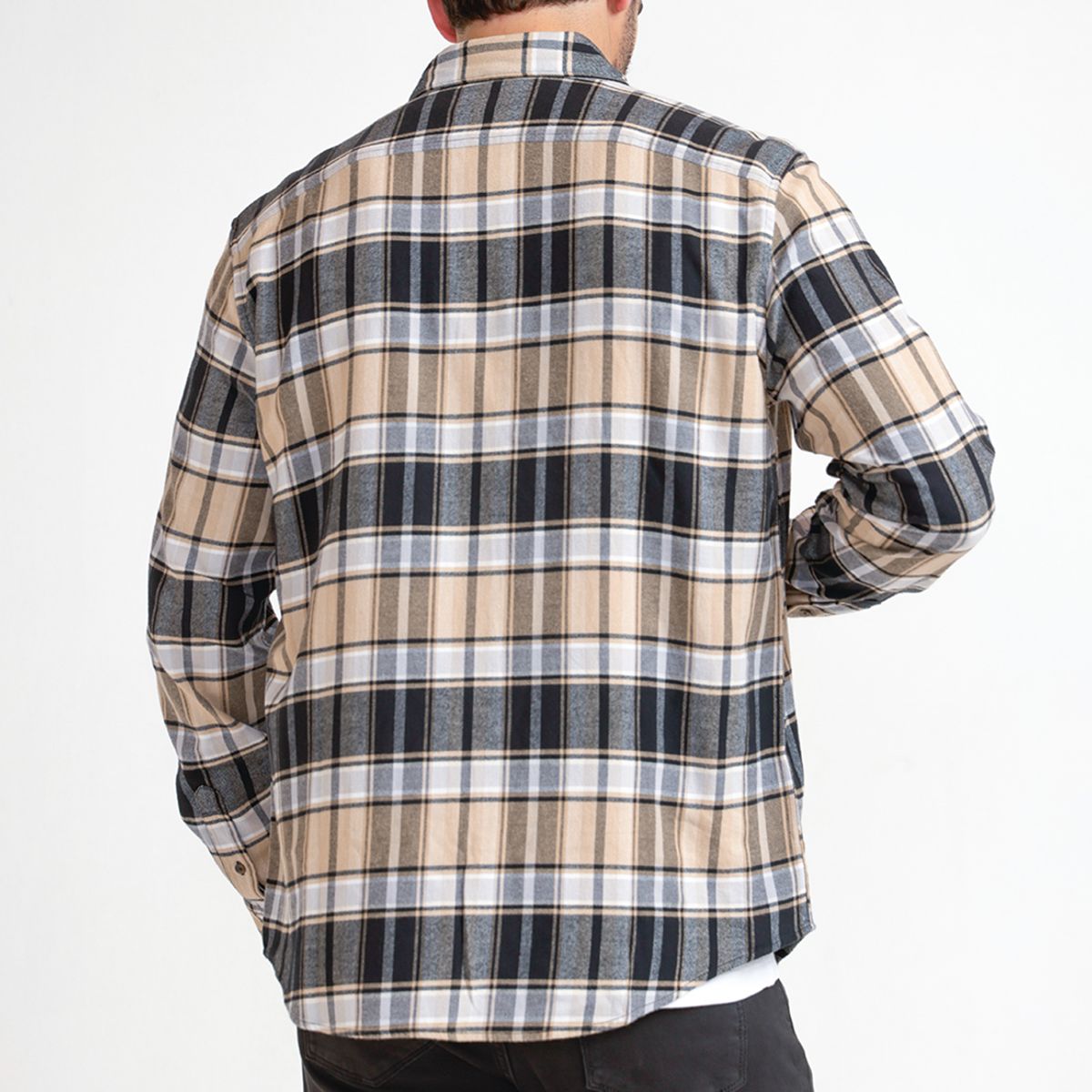 ORIGINAL PENGUIN - Camisa Hombre A Cuadros De Franela Negro
