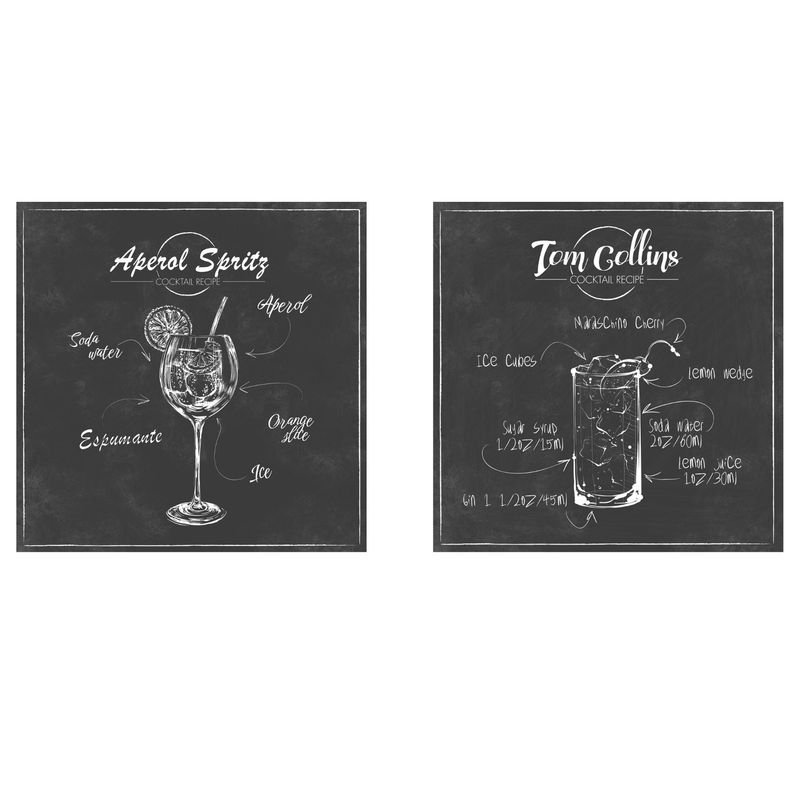 RONDA - Set 2 Canvas Cocina Coctel 30X30 CM