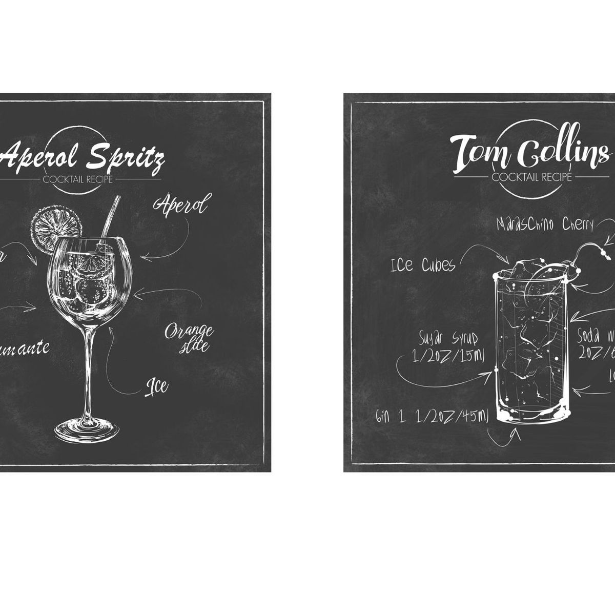 RONDA - Set 2 Canvas Cocina Coctel 30X30 CM