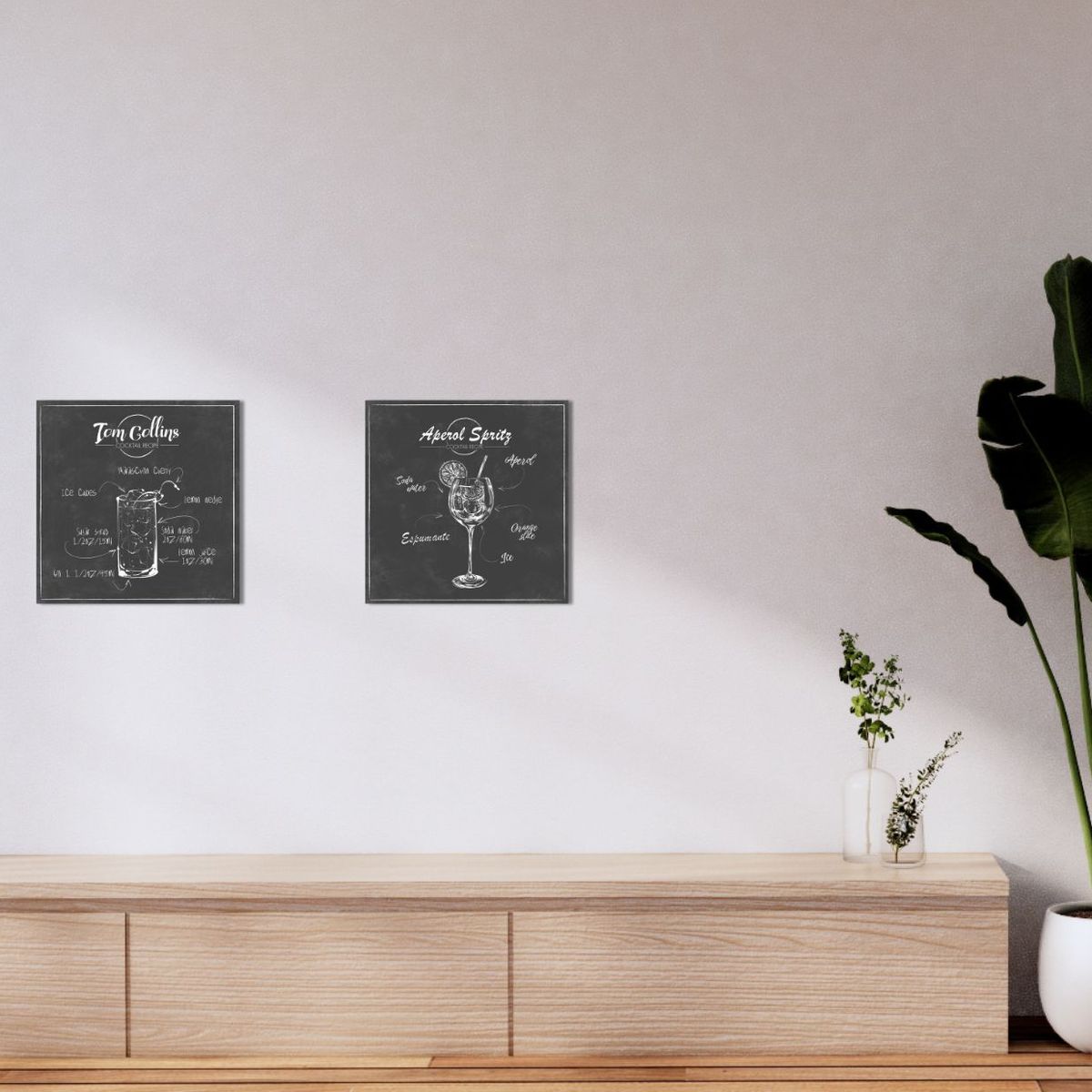 RONDA - Set 2 Canvas Cocina Coctel 30X30 CM