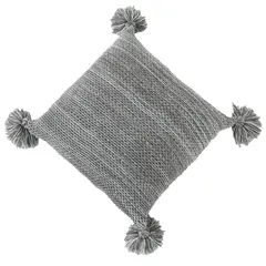GENERICO - Funda Cojin 45x45 Larentia Pompon Cierre Invisible Decohogar