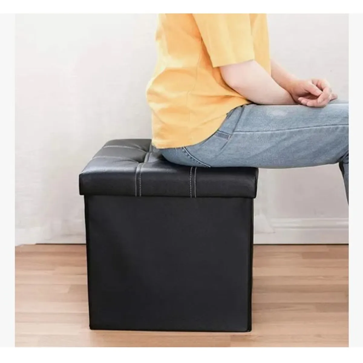 ESHOPANGIE - Baul Tomy Plegable Ecocuero Asiento 38cm Puff Pouf Caja