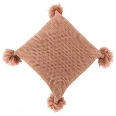 GENERICO - Funda Cojin 45x45 Larentia Pompon Rosa Cierre Invisible Decohogar