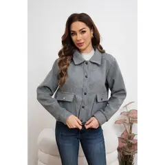 LIKE SHOP - Chaqueta Mujer Formal Corta Otoño Invierno Broches 7576