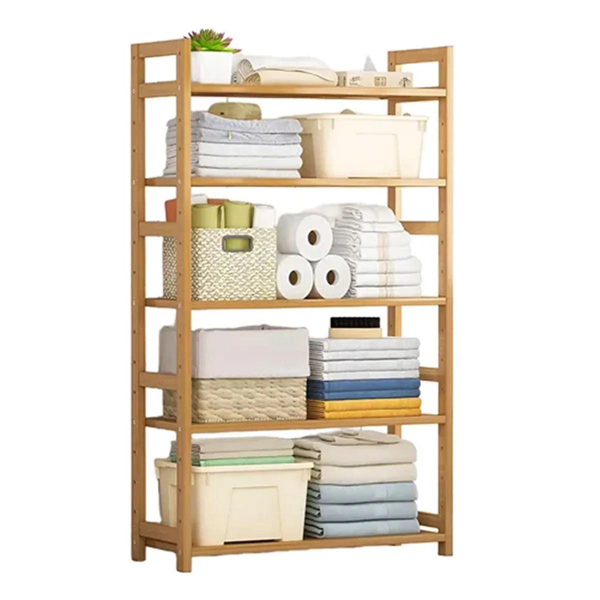 ESHOPANGIE - Organizador Estante De Bambu 5 Niveles De Cocina Y Baño