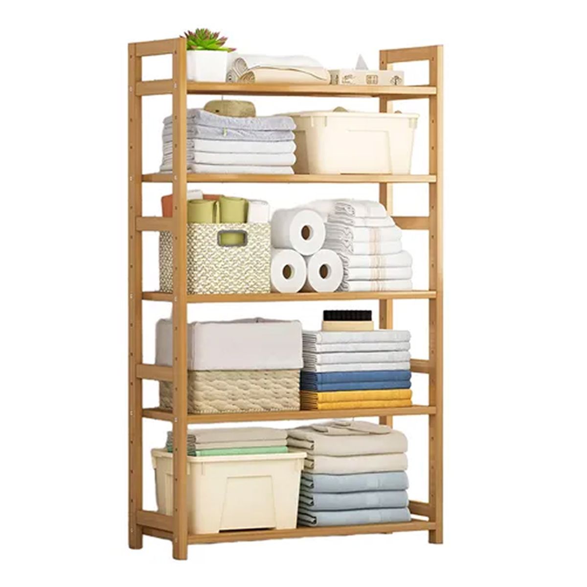 ESHOPANGIE - Organizador Estante De Bambu 5 Niveles De Cocina Y Baño
