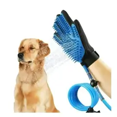 GENERICO - Guante Ducha Masajeador con Manguera para Perros 2 en 1