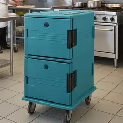 CAMBRO - Contenedor Isotérmico Profesional UPC1600 Azul Pizarra con Ruedas - Azul