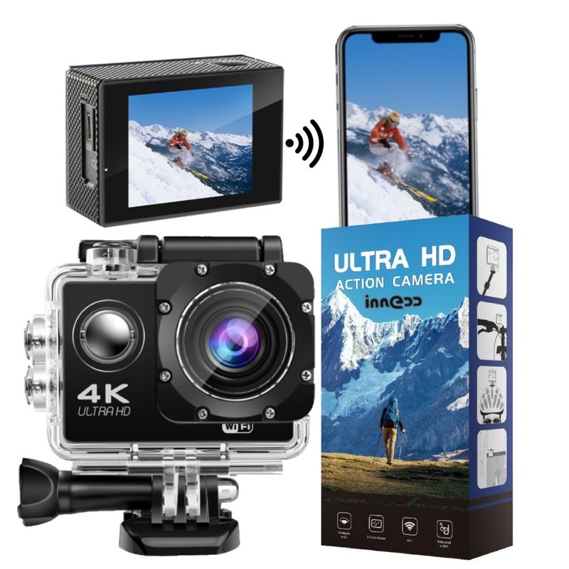 GENERICO - Cámara Acción Innedd 4K 16MP Deportiva con Pantalla y WIFI