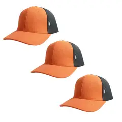 TRIPLE PLAY - Pack 3 Gorras Jockey Triple Malla color naranja con negro