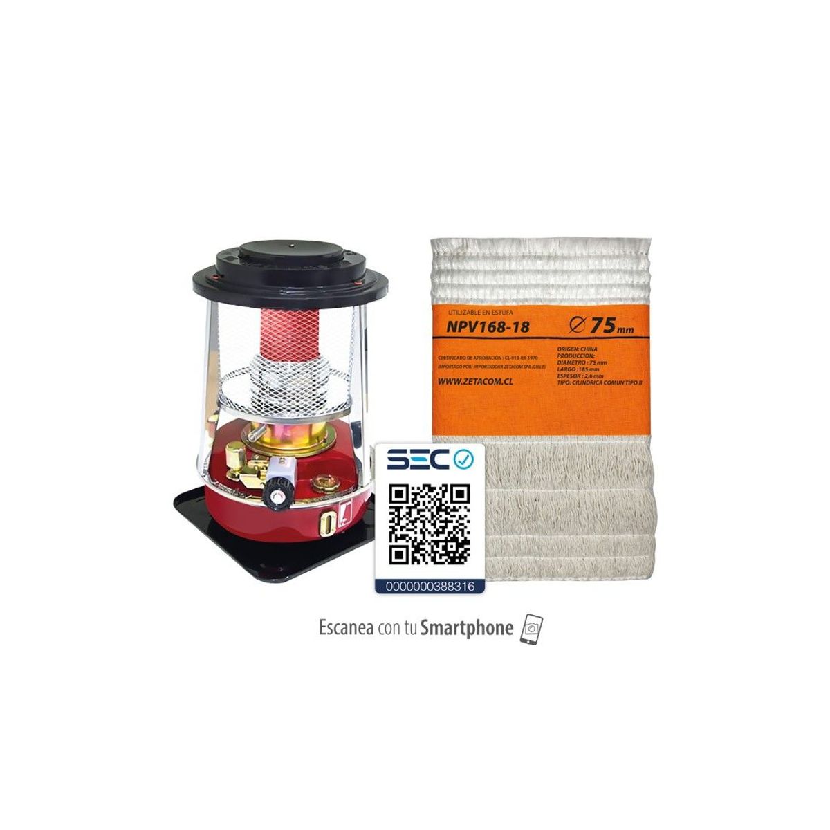 ZETACOM - Mecha Para Estufa Norwood NPV168-18