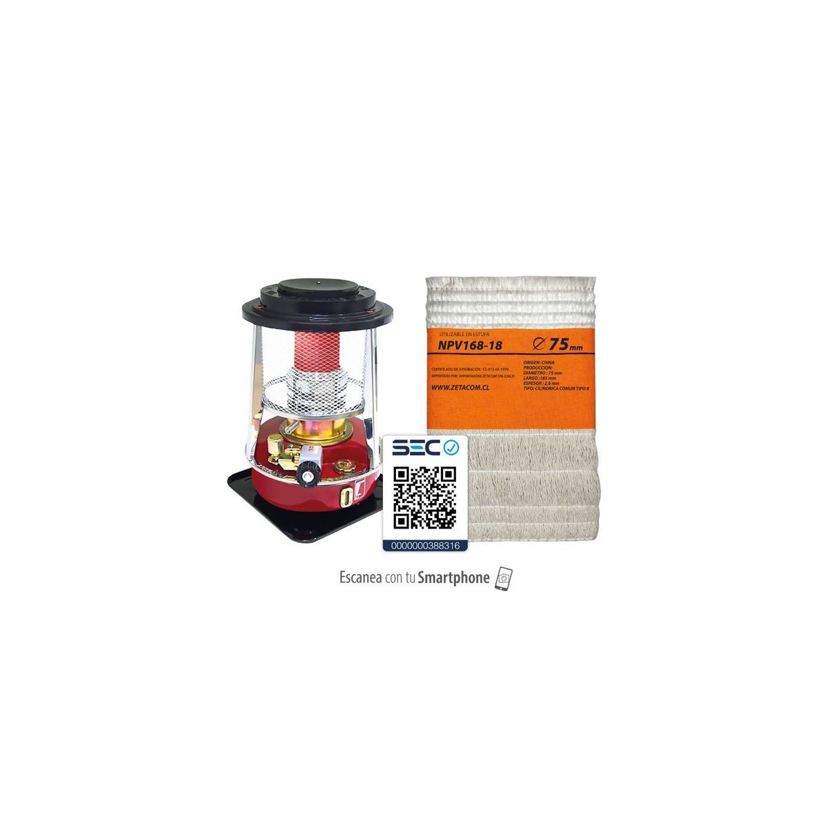 ZETACOM - Mecha Para Estufa Norwood NPV168-18