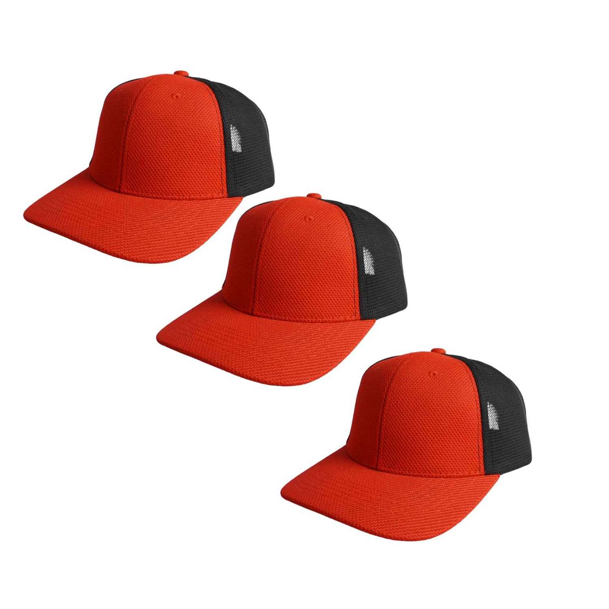 TRIPLE PLAY - Pack 3 Gorras Jockey Triple Malla color rojo con negro