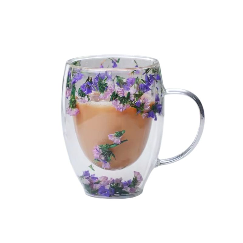 GENERICO - Taza Para Café o Té Doble Fondo Diseño Flores