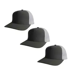 TRIPLE PLAY - Pack 3 Gorras Jockey Triple Malla lisa gris con blanco