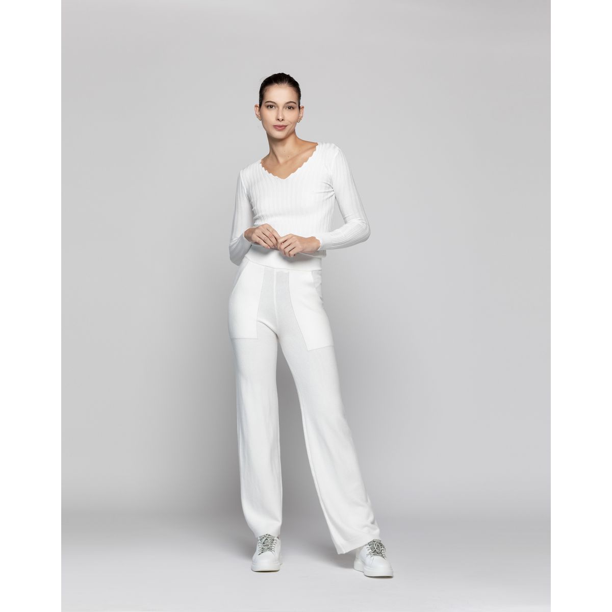 LINEATRE - Pantalón Mujer Ainhoa Blanco Lineatre