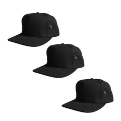 TRIPLE PLAY - Pack 3 Gorras Jockey microperforada color negro