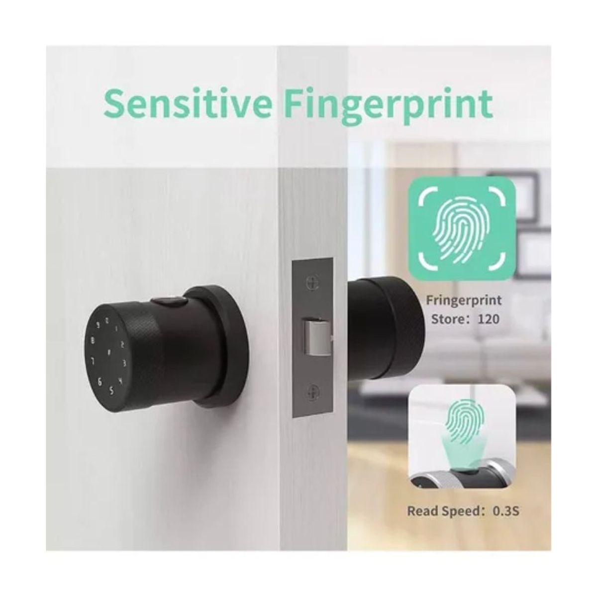 GENERICO - Cerradura De Puerta Digital Perrilla Con Huella APP