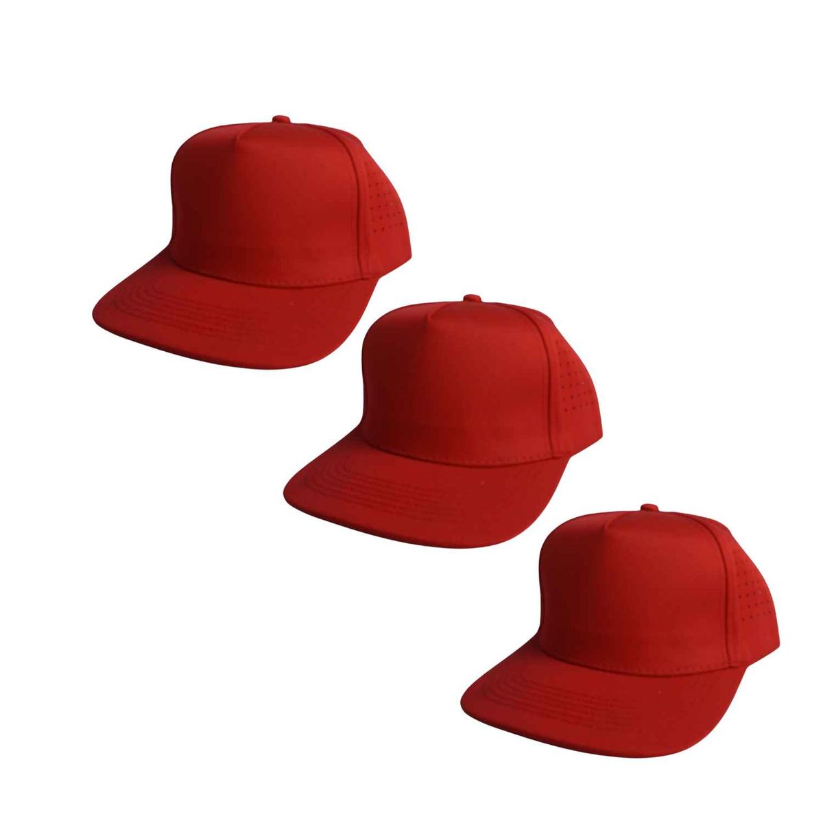 TRIPLE PLAY - Pack 3 Gorras Jockey microperforada color rojo