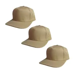 TRIPLE PLAY - Pack 3 Gorras Jockey microperforada color Beige