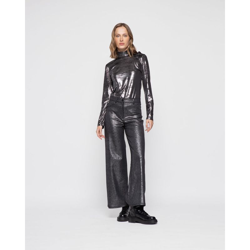 LUDOVICA - Polera Mujer Camelia Plateado Ludovica