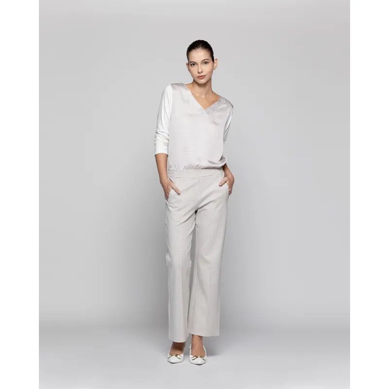 LINEATRE - Pantalón Mujer Genoveva Blanco Lineatre