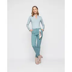 LUDOVICA - Pantalon Mujer Margarita Verde Menta