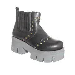 SOLLU - Botín Terraplen Para Mujer Color Negro